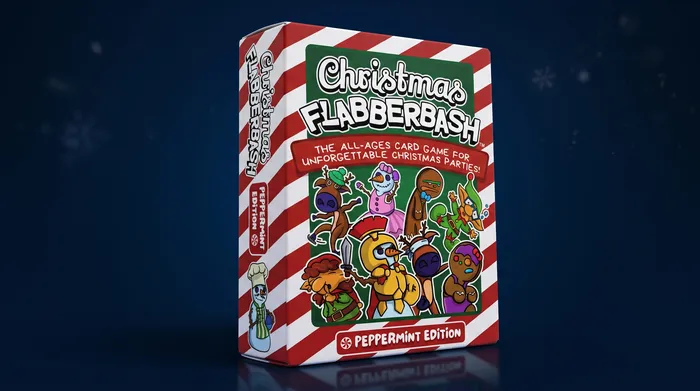Christmas Flabberbash Peppermint Edition box with candy-cane stripes