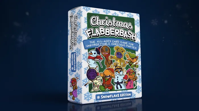 Christmas Flabberbash Snowflake Edition box with blue snowflakes